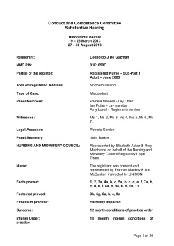 Conduct and Competence Committee Substantive Hearing