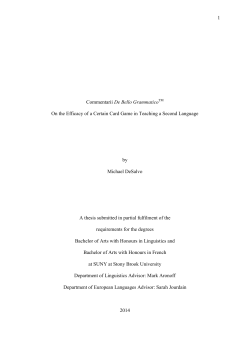 De Bello Grammatico - Stony Brook Linguistics