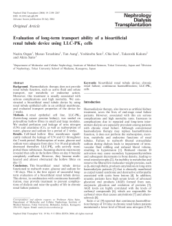 Evaluation of long-term transport ability of a bioartificial renal tubule