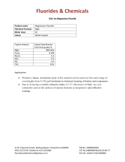 COA- Magnesium Fluoride