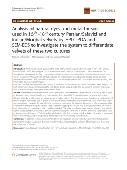 Analysis of natural dyes and metal threads used in 16th