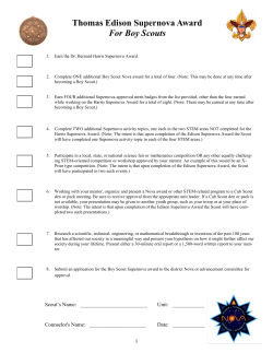 Thomas Edison Supernova Award For Boy Scouts