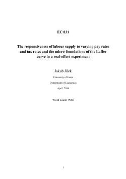 The responsiveness of labour supply to varying pay rates and tax