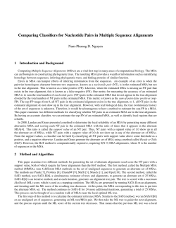 Comparing Classifiers for Nucleotide Pairs in Multiple Sequence