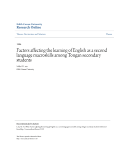 Factors affecting the learning of English as a second language