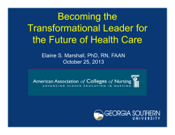 Becoming the Transformational Leader for the Future of Health Care