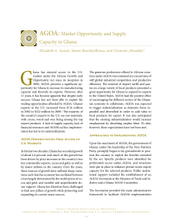 AGOA: Market Opportunity and Supply Capacity in Ghana