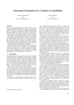 Functional Translation of a Calculus of Capabilities - Gallium