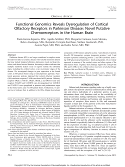 Functional Genomics Reveals Dysregulation of Cortical Olfactory