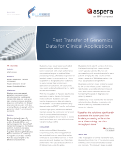 Fast Transfer of Genomics Data for Clinical Applications