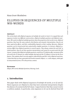 ELLIPSIS IN SEQUENCES OF MULTIPLE WH