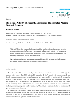Biological Activity of Recently Discovered Halogenated Marine