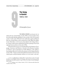 The Gulag in Karelia: 1929 to 1941