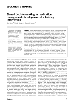 Shared decision-making in medication management: development