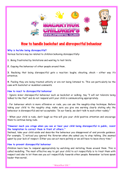 How to handle backchat and disrespectful behaviour