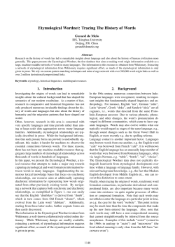 Etymological Wordnet: Tracing The History of Words