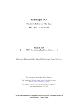 Rationing in IPOs - Fondazione Eni Enrico Mattei