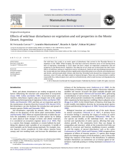 Effects of wild boar disturbance on vegetation and