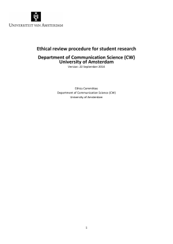 Procedure ethical review - University of Amsterdam