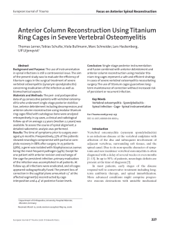 Anterior Column Reconstruction Using Titanium Ring Cages in