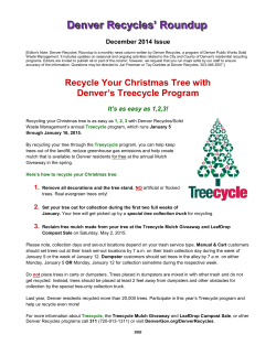 Denver Recycles` Roundup - City and County of Denver