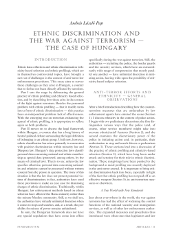 ethnic discrimination and the war against terrorism