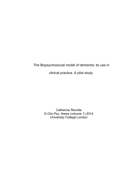 The Biopsychosocial model of dementia