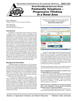 Panhandle Telephone - Department of Agricultural Economics