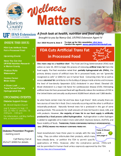 FDA Cuts Artificial Trans Fat in Processed Food