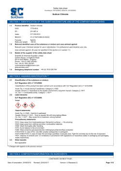 Sodium Chlorate SECTION 1: IDENTIFICATION OF THE