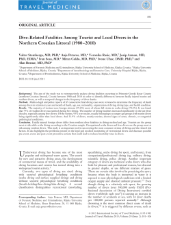 DiveRelated Fatalities Among Tourist and Local Divers in the