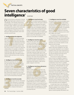Seven characteristics of good intelligence1