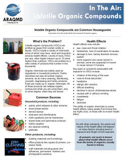 In The Air: Volatile Organic Compounds