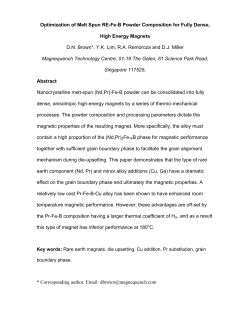 Optimization of Melt Spun RE-Fe-B Powder