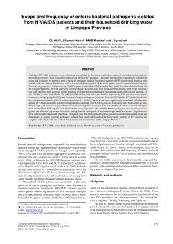 Scope and frequency of enteric bacterial pathogens isolated from