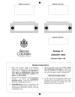 Biology 12 JANUARY 2004