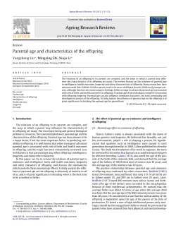 Parental age and characteristics of the offspring