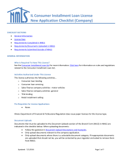 IL Consumer Installment Loan License New Application Checklist