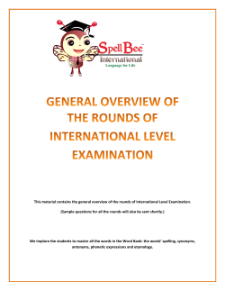Explanation on International level Rounds