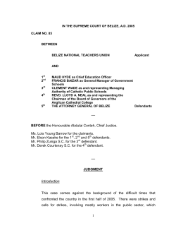 Supreme Court Claim No. 85 of 2005
