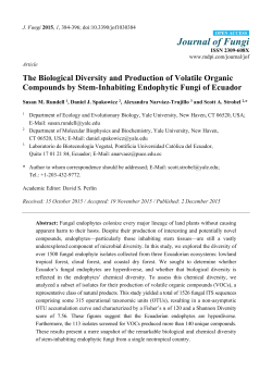 The Biological Diversity and Production of Volatile Organic