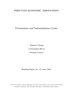 PERUVIAN ECONOMIC ASSOCIATION Privatization and