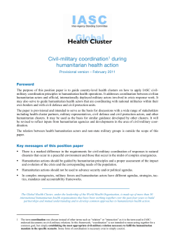 Civil-military coordination during humanitarian health action