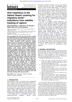 How hazardous is the Sahara Desert crossing for migratory birds
