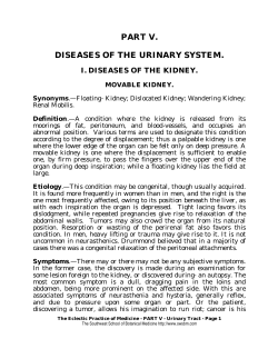 part v. diseases of the urinary system.