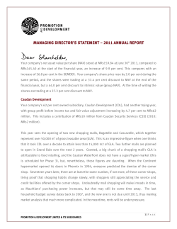 Managing Director`s Statement