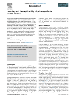 Learning and the replicability of priming effects