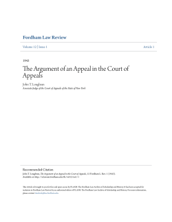 The Argument of an Appeal in the Court of Appeals