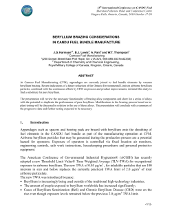 BERYLLIUM BRAZING CONSIDERATIONS IN CANDU FUEL