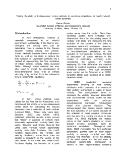 1 Testing the ability of 2-dimensional vortex methods to reproduce